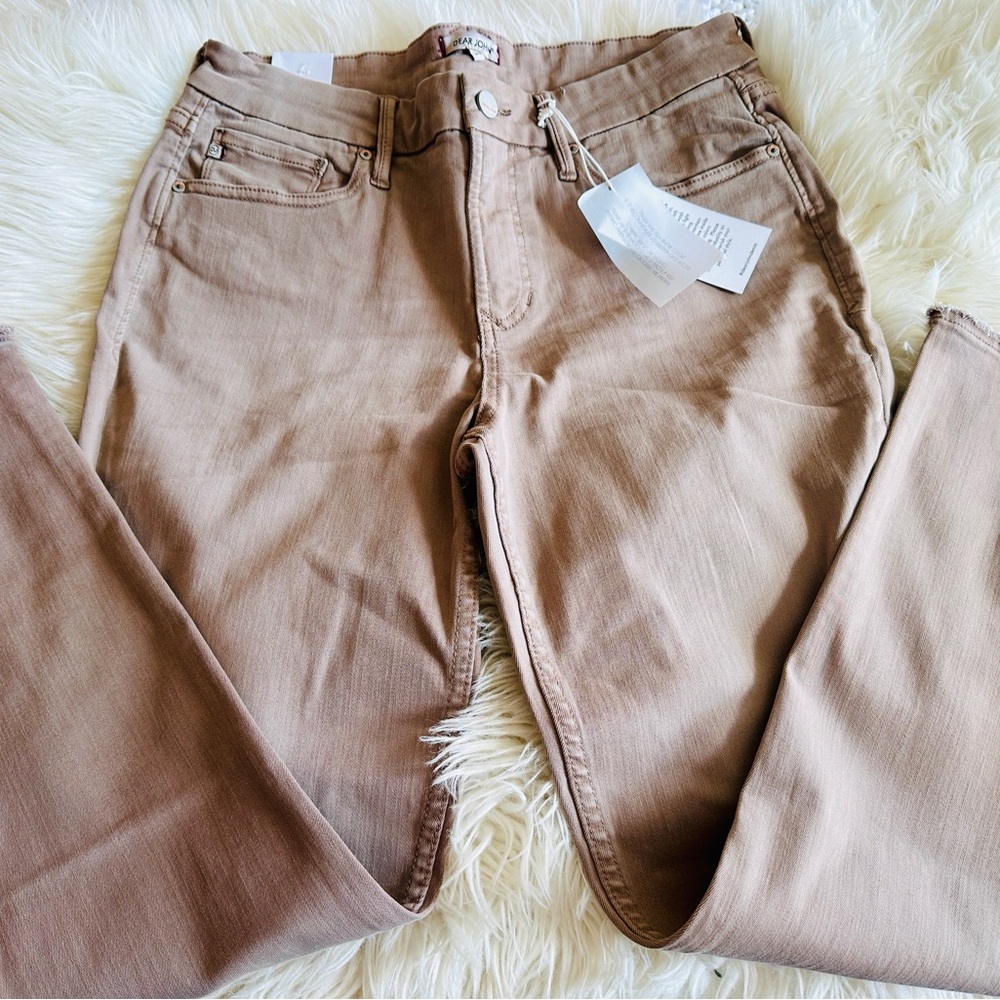 Dear John Cream Straight Leg Jeans with Smooth Finish